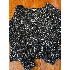 Very.J Womens Black & White Crochet Knit Sweater Size L